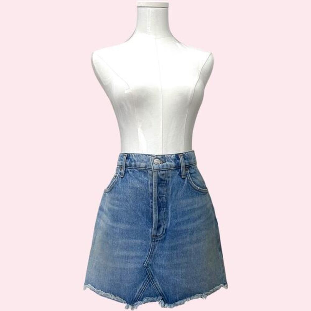 Agolde Short Jean Skirt - Light Wash, Size 30, Medium Rise